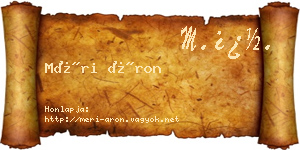 Méri Áron névjegykártya